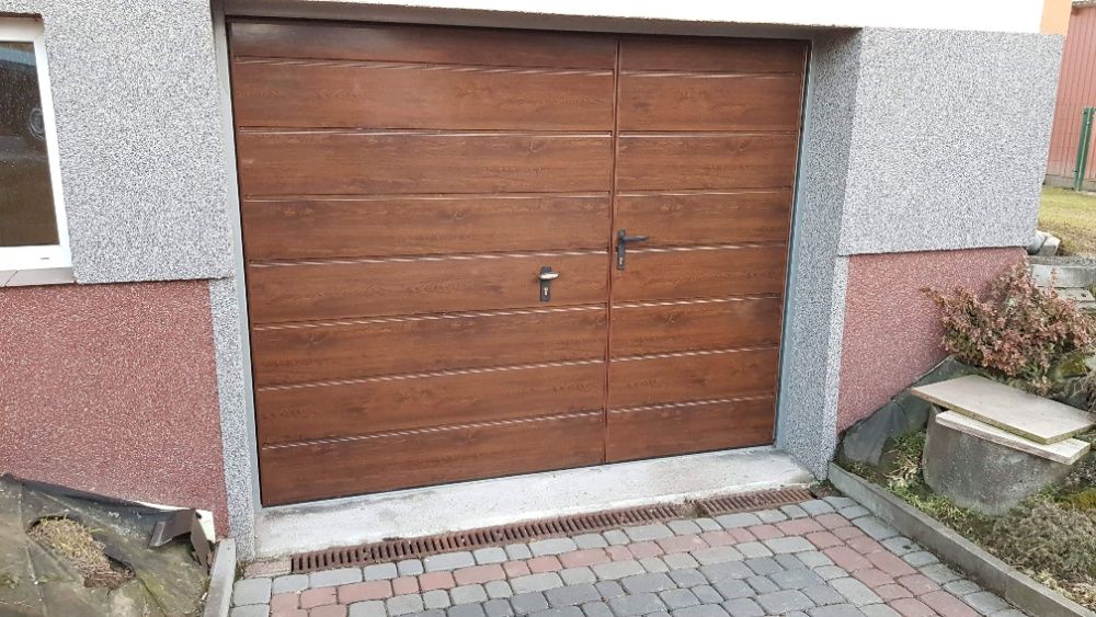 Brama uchylna 250x210 złoty dąb/orzech Dostawa Gratis