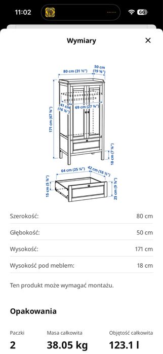 Szafa dziecieca IKEA SUNDVIK