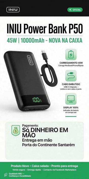 POWER BANK INIU 45W  10.000 mAh