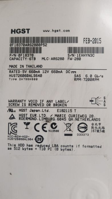 Жорсткий диск hitachi hdd 6tb sas