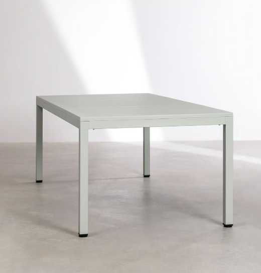 Mesa de jardim retangular 210x100 cm (alumínio et polypropylène)