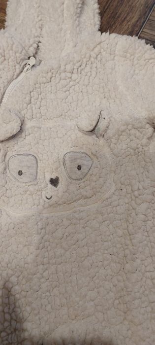 Pajacyk biała niemowlęcy 62 68 kombinezon misiek baranek primark baby