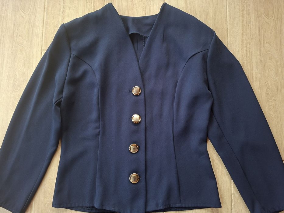 Elegancki granatowy komplet rozm. M  krawcowa