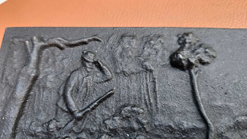 Obraz,relief żeliwny myśliwski,odlew