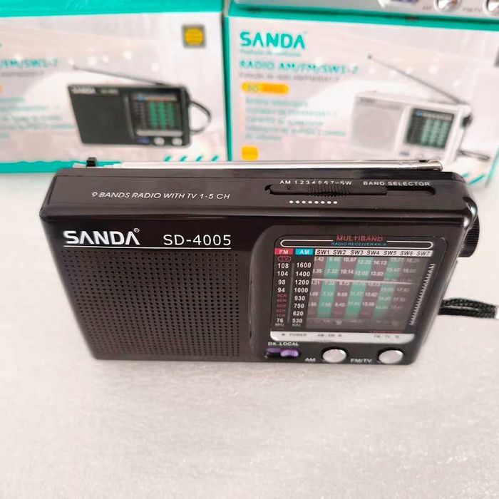 Radio Sanda SD-4005 AM-FM-SW fones a pilhas