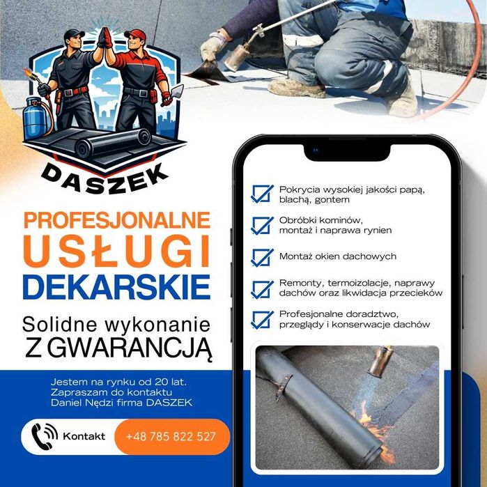 Usługi dekarskie/dekarz/papa/dekarstwo/ termoizolacja/