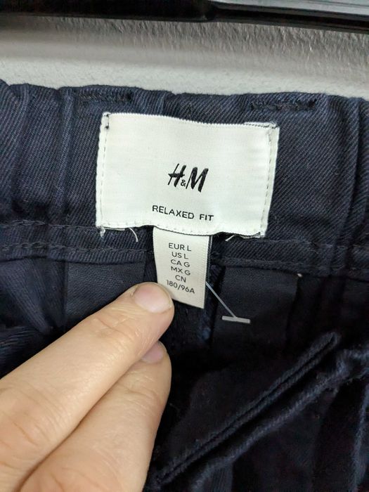 H&M spodnie relaxed fit granatowe rozm. L