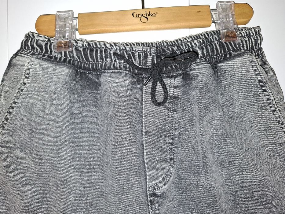 Джинсы джогеры новые серые