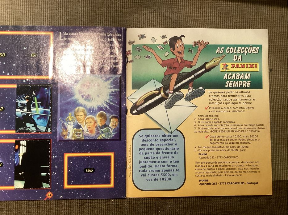 Caderneta de cromos STAR WARS. Panini 1997.