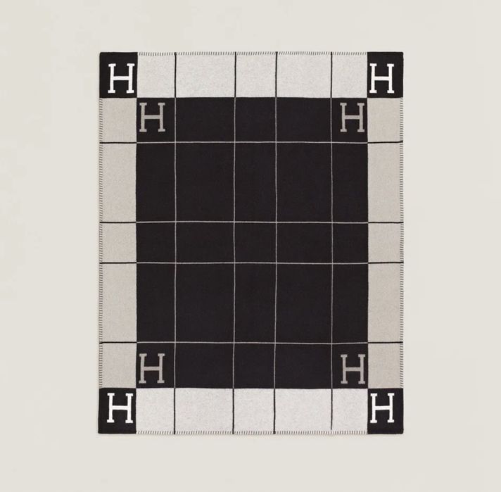 Плед Hermes черный Throw
