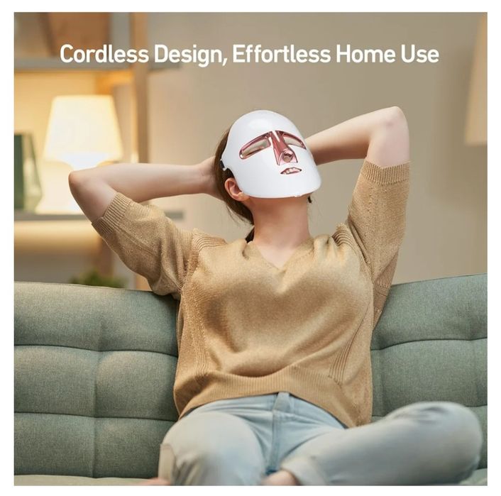 Maska na twarz z czerwonym światłem, 7-1 kolorów LED