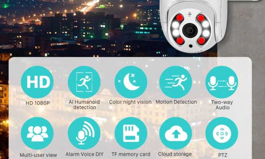 Câmera de vigilância WiFi IP66