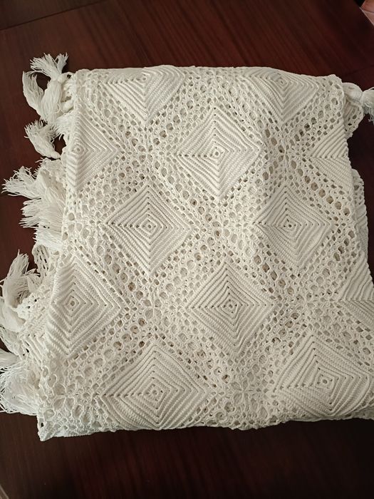 Colcha de renda feita á mão