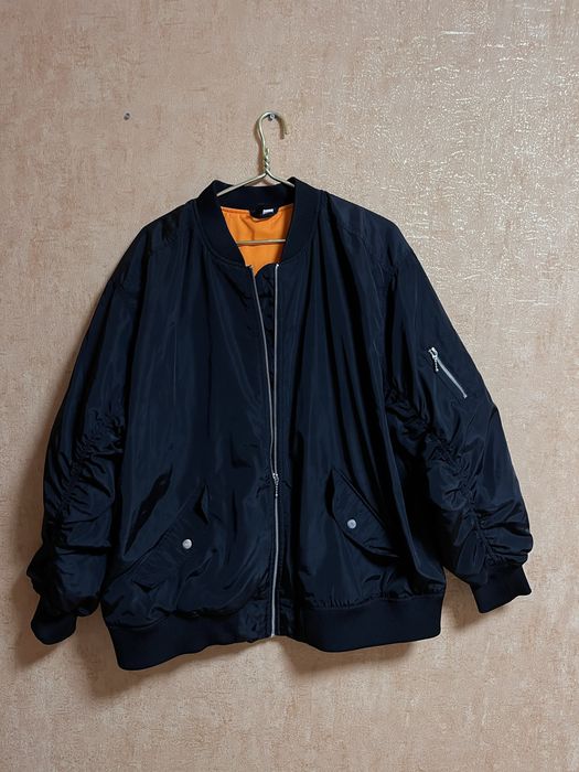 Бомбер H&M Divided чорний L-XL мілітарі стиль