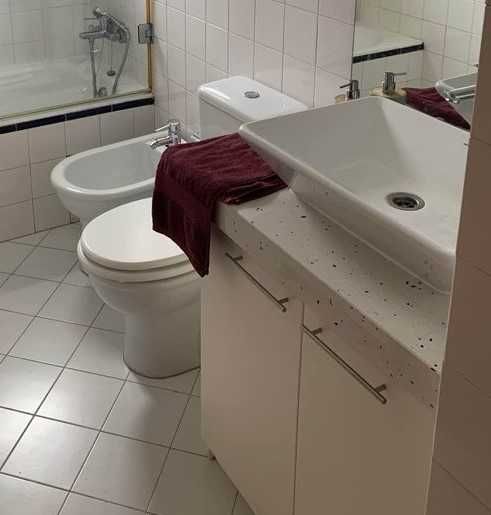 Casa de banho completa, movel de lavatorio, pedra, loica, espelho...