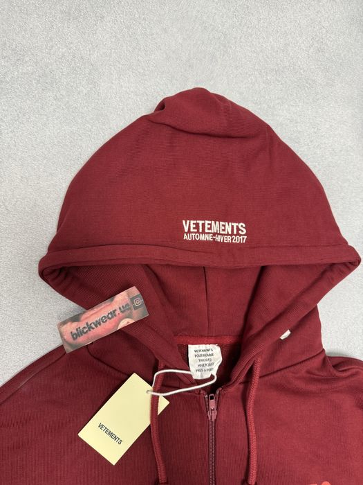 Зип Худи Vetements May Rhe Bridges Red hoodie M L Xl balenciaga