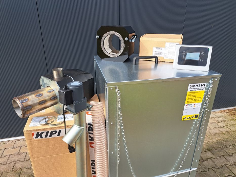 Układ kipi 20 kW podajnik palnik sterownik do modernizacji na pellet