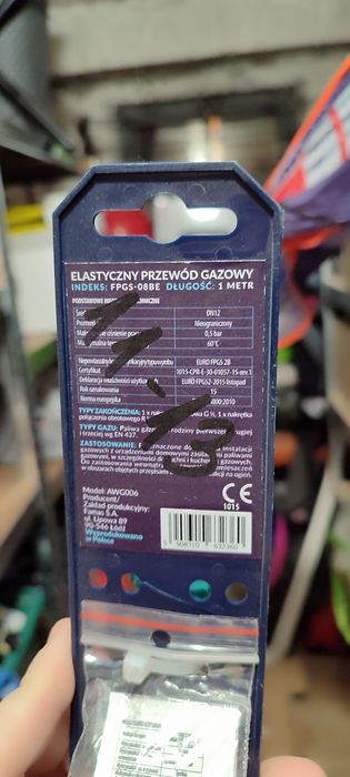 Przewód do gazu 1 m nowy
