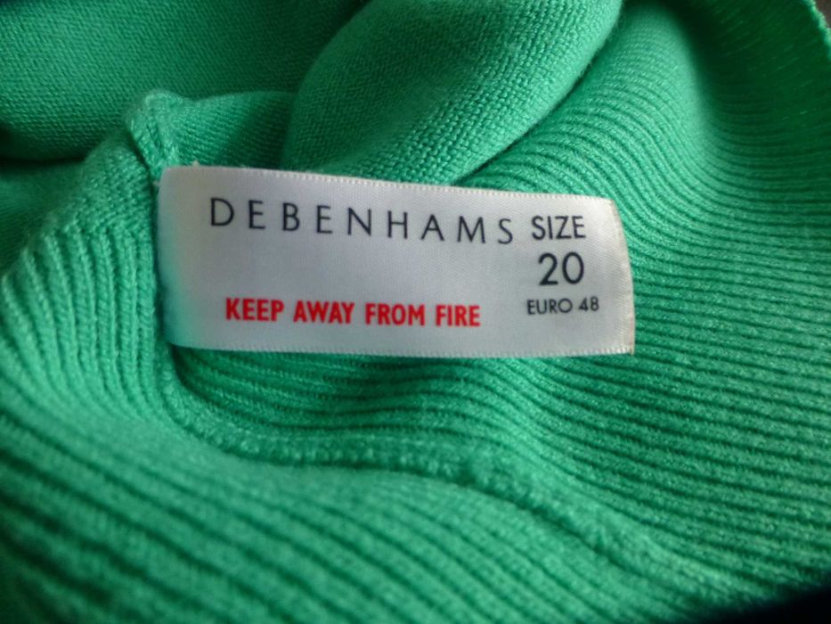 Debenhams  turkusowy damski sweter w serek 48