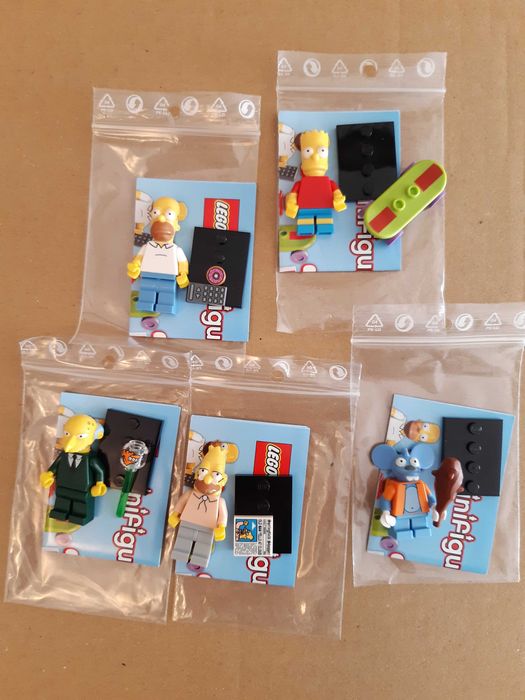 Lego 9 Minifiguras The Simpsons Series 1 e 2 com Folhetos Originais