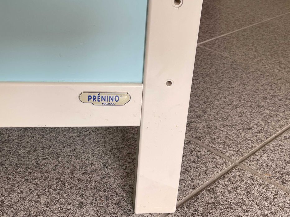 Berço/Cama de Grades Branco e Azul