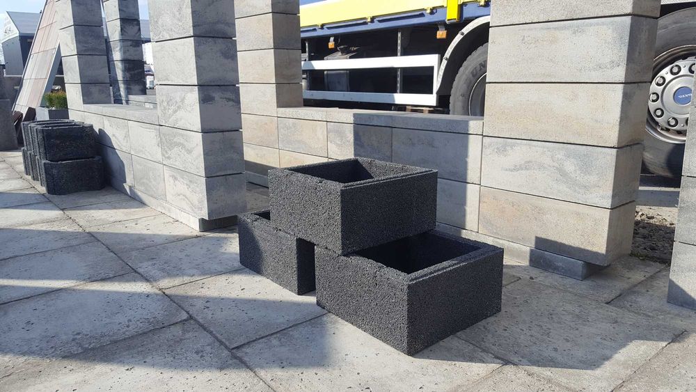 Gazony ogrodowe Joniec Moonflor duży format 40x30x25 donica betonowa