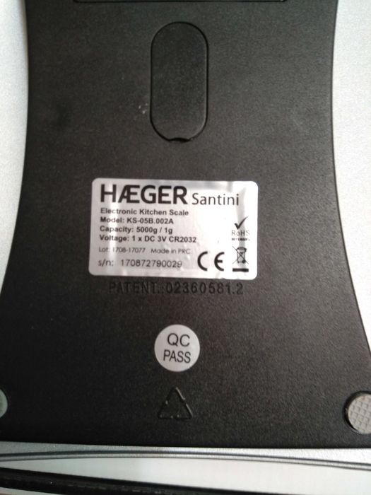 Balança de cozinha Haeger Santini 5kg