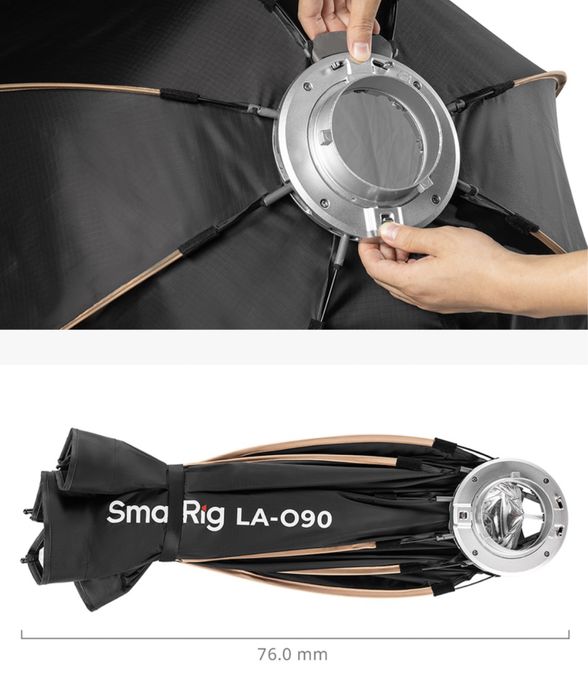 Софтбокс Small Rig LA-O90 восьмикутний, швидкоскладний, Bowens, 90см