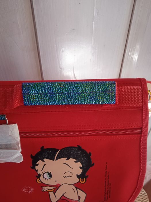 Świetny nowy plecak Betty Boop elementy holo brokat