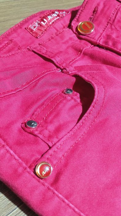 B.S.Jeans Czerwone spodnie jeansowe Red jeans r.36