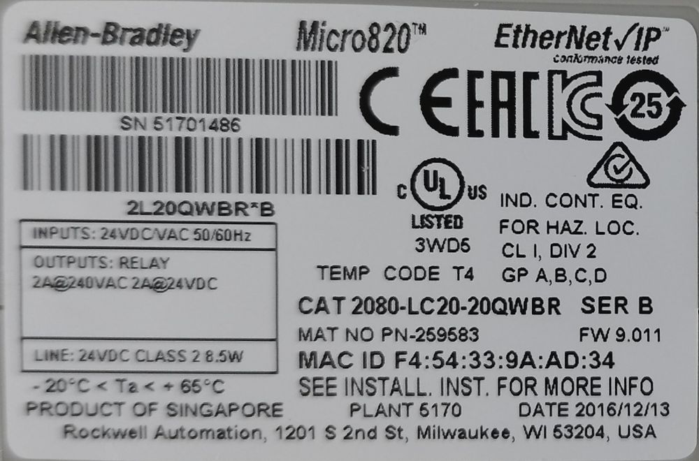 Autómato Allen Bradley