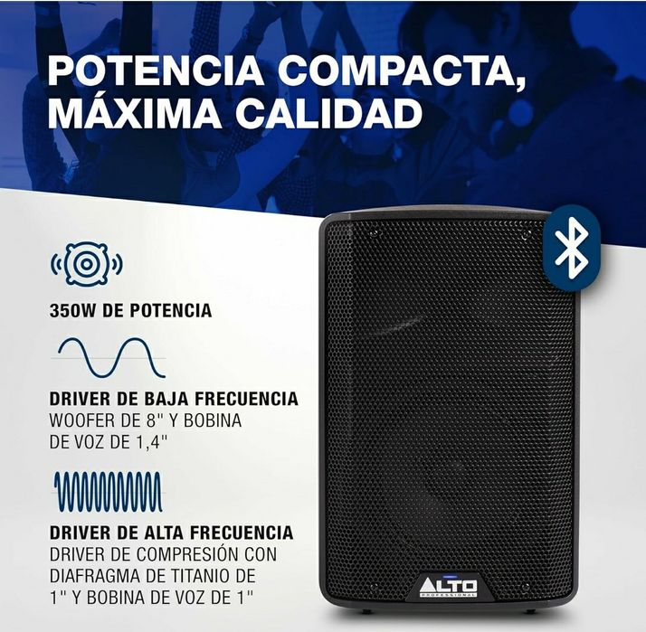 TX408: 350 W Compacto com Bluetooth e DSP — O Futuro do Som Está Aqui