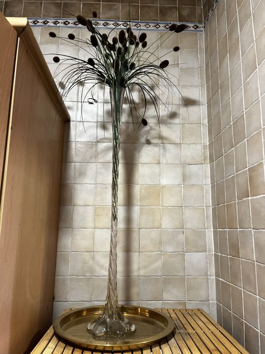 Jarra vidro alta com flor