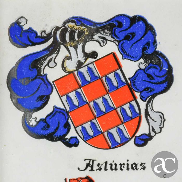 Litografia heráldica emoldurada em madeira dourada e vidro nº2