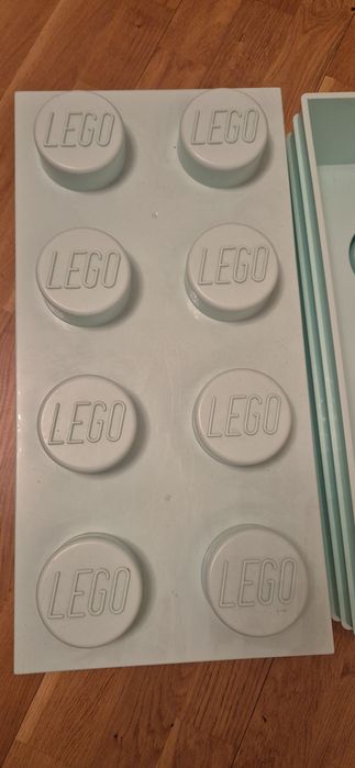 Duży pojemnik na klocki Lego miętowy