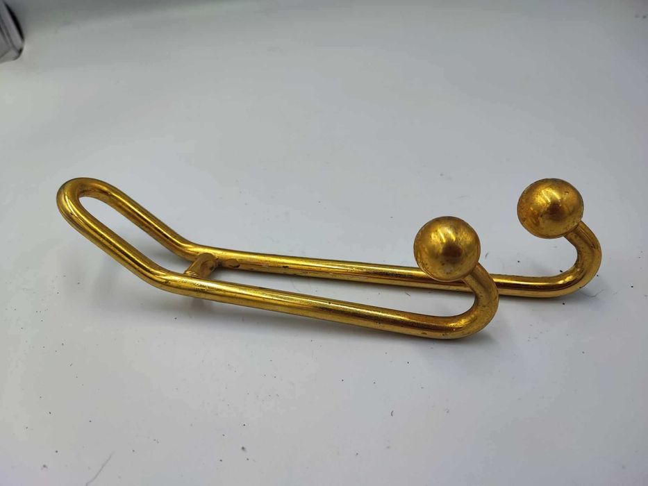 Stary mosiężny podwójny wieszak