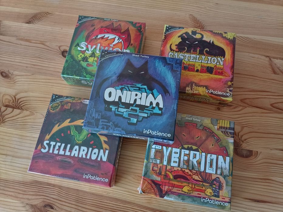 NOWY Zestaw 5 gier Oniverse | Castellion Sylvion Onirim Stellarion Cyb