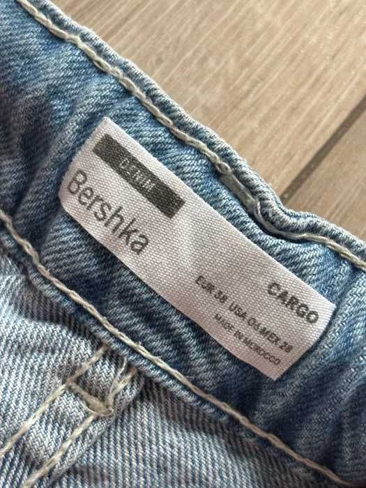 Spodnie jeansowe cargo Bershka rozmiar 38