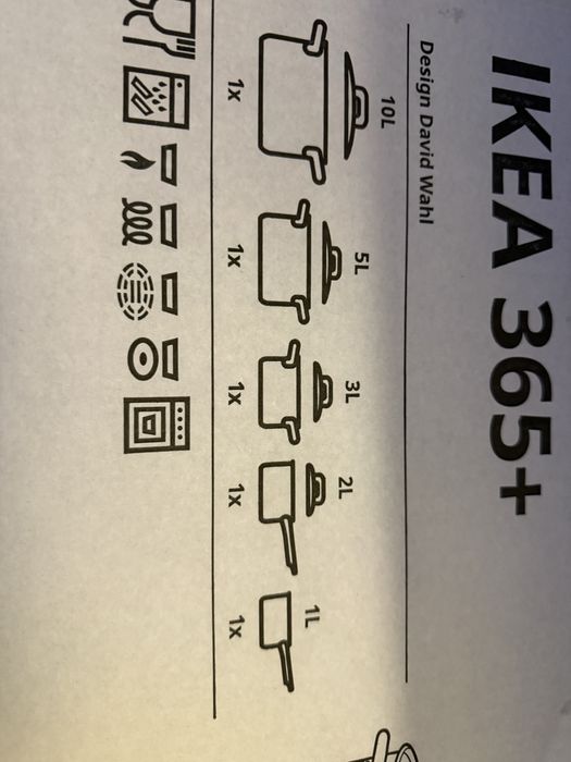 Zestaw garnków ze stali nierdzewnej Ikea 365+ jak nowe + patelnia