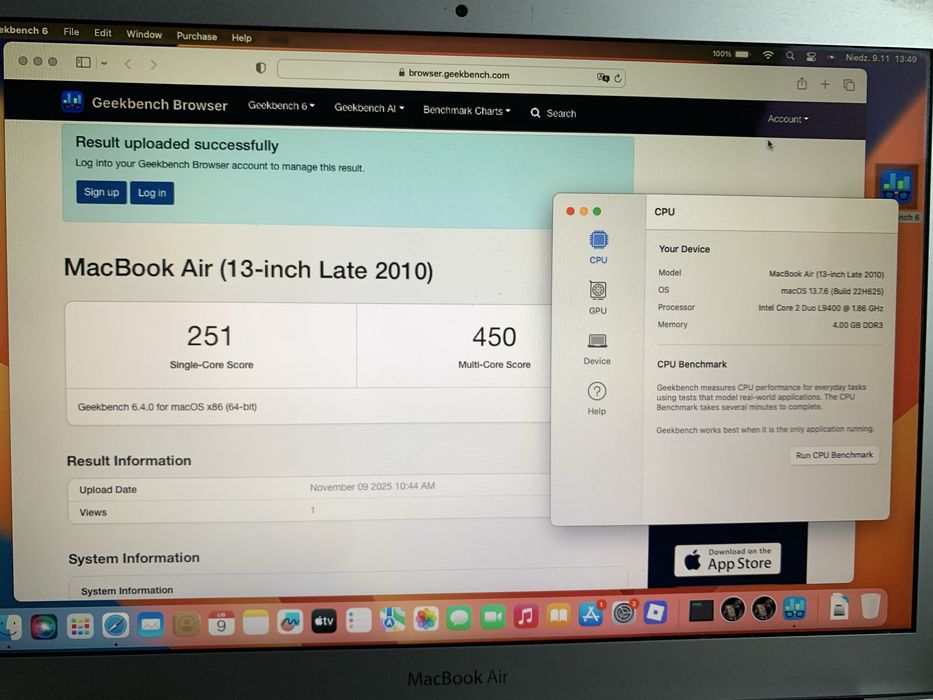 Apple macbook air 2010 a1369 emc 2392