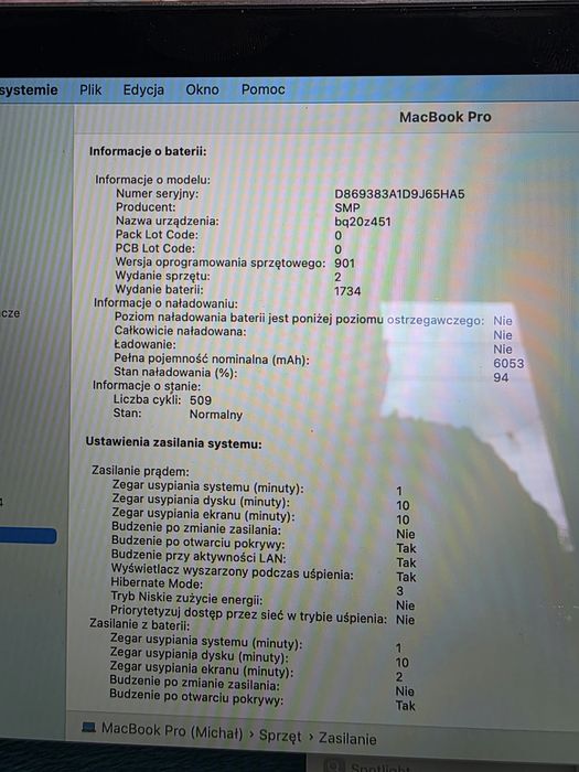Macbook Pro 15.4 2019 512SSD 32GB RAM i7
