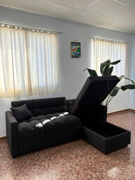 Sofa cama cinza preto Novo levamos a sua casa  Envio gratis
