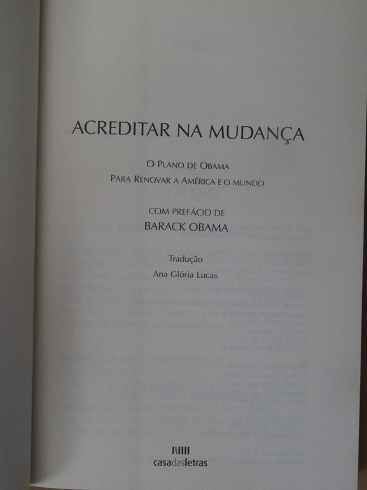 Acreditar na Mudança de Barack Obama - 1ª Edição
