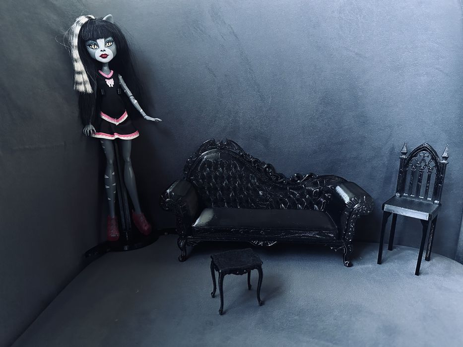 Набір меблів для Monster High Draculaura | готичний диван, стілець, столик