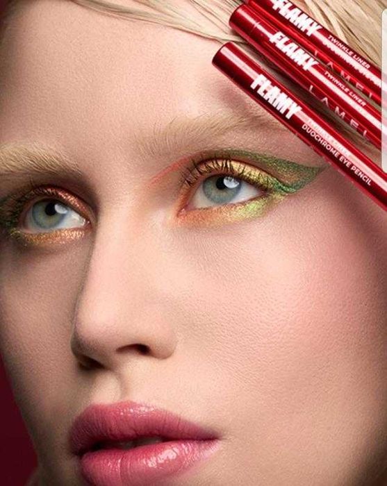 Дуохромний олівець для очей LAMEL Make Up Flamy Twinkle Line 401