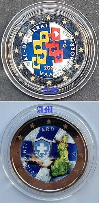 FINLÂNDIA 2€ Moedas Coloridas