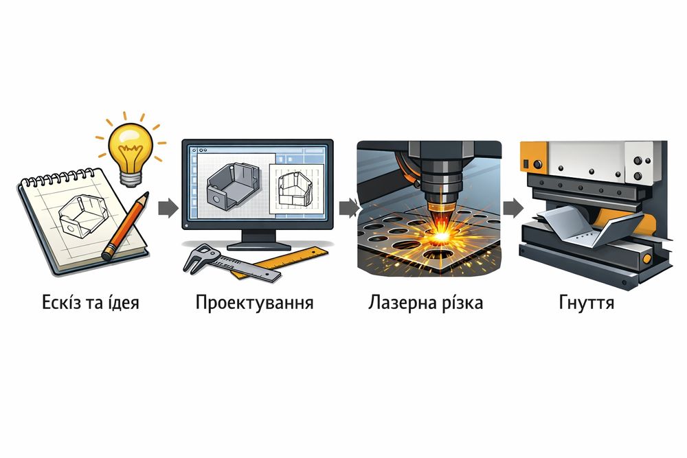 Лазерна різка, гнуття металу