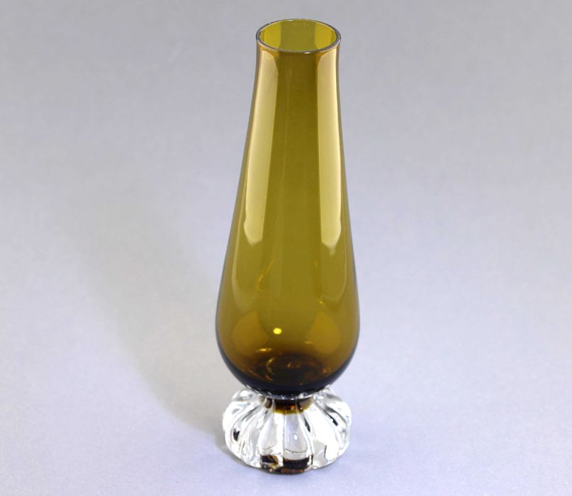 Wazon brązowy wys 21,5cm Borgstrom Aseda Glasbruk Szwecja