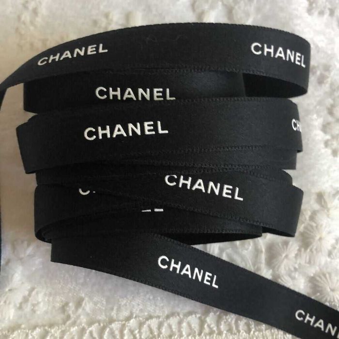 Czarna wstążka chanel dł 150cm szer 1,8cm kokarda ozdoba do włosów