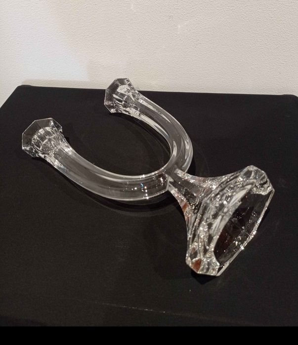 Castiçais(2) lindíssimos vintage em cristal maciço lapidado muito raros NACHTMANN(Alemanha)